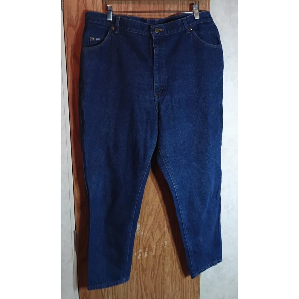 Vntg Lee USA-Made High Rise Tapered Jeans 38x28 20P Union Tag Quietlux Heritage
